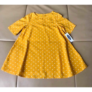 Váy oldnavy bé gái màu vàng tươi hoạ tiết chấm bi