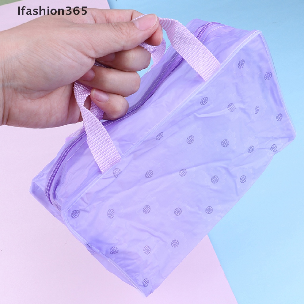 [Hàng mới về] Túi đựng mỹ phẩm bằng nhựa PVC trong suốt nhiều màu tiện dụng