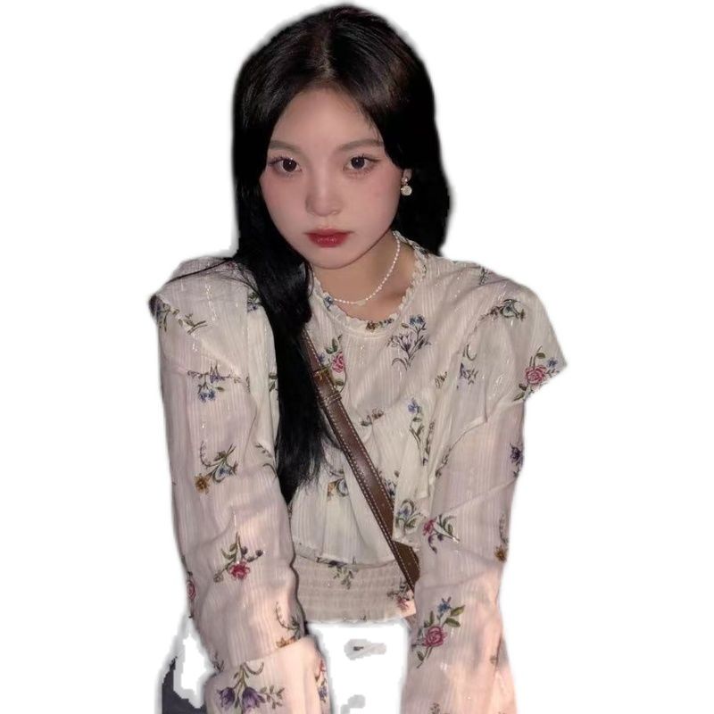 Áo Sơ Mi Hoa Dáng Ngắn Phong Cách retro Hàn Quốc Mới Dành Cho Nữ