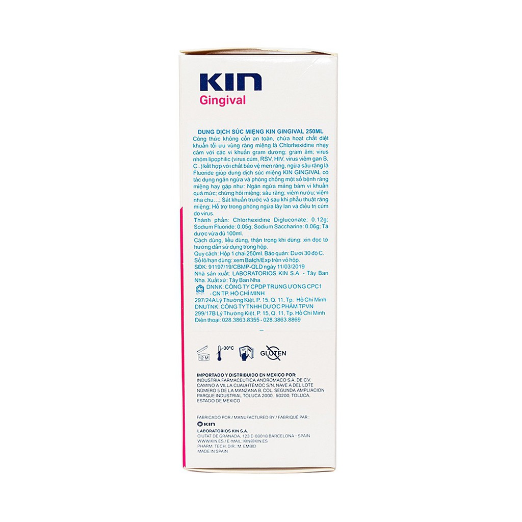 Dung dịch súc miệng Kin Gingival 250ml - cvspharmacy