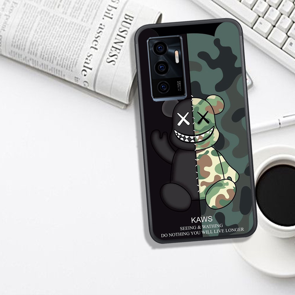 Ốp lưng kính Vivo v19 v20 v21 hình gấu màu sắc siêu đẹp