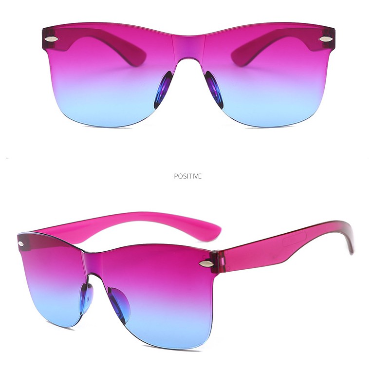 Kính mát không gọng đầy màu sắc dễ thương UV400 cho nam và nữ