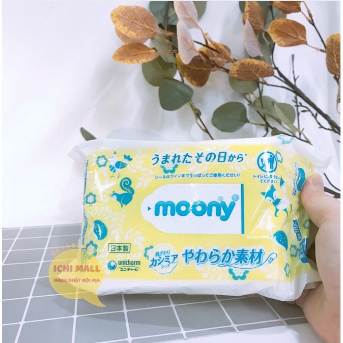 Khăn Giấy ướt Moony Nhật bản 80 tờ không mùi