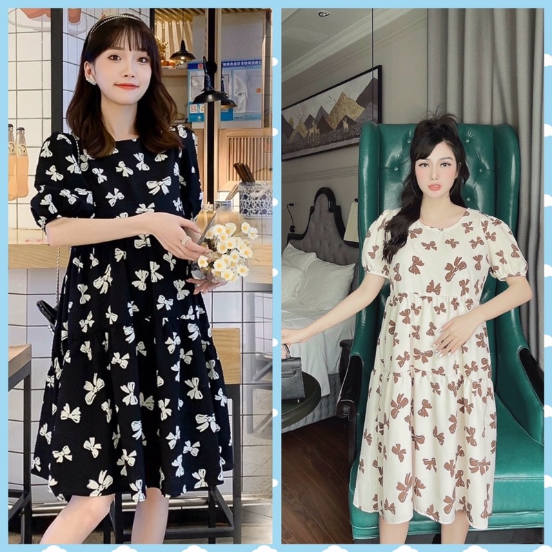 [GIÁ TIẾP THỊ SP MỚI] Váy bầu - đầm bầu MAMADRESS chất lụa mềm mại, nhẹ nhàng phù hợp công sở V04