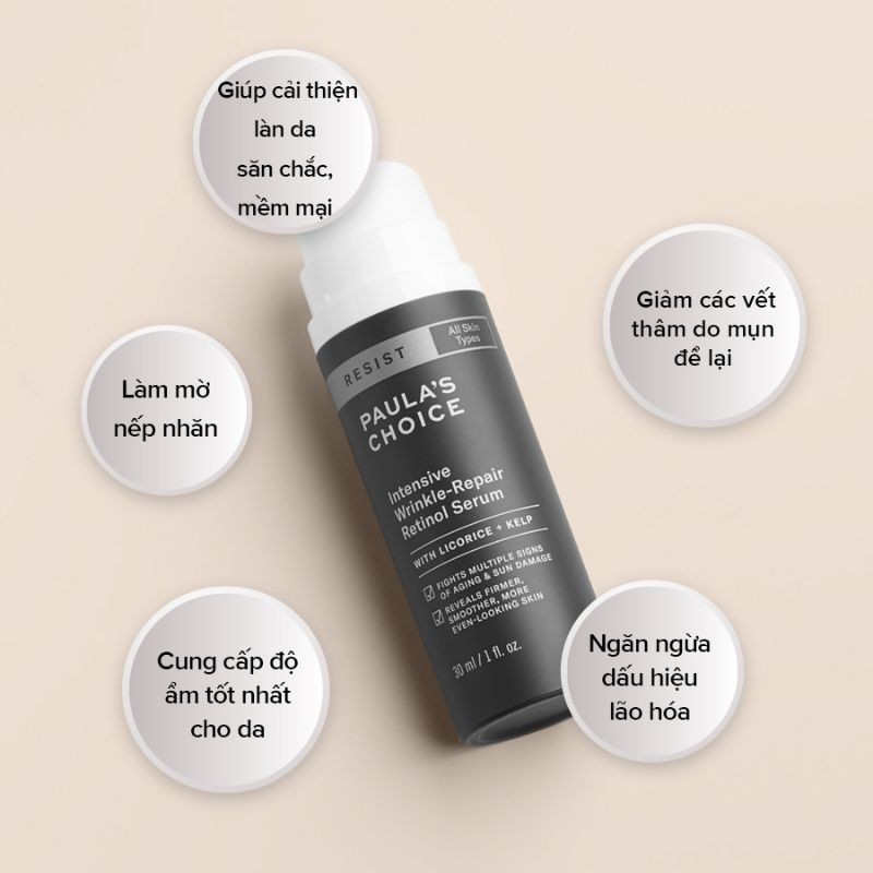 Tinh Chất Paula’s Choice Resist Intensive Wrinkle-Repair Retinol Serum Ngừa Lão Hóa, Giảm Nếp Nhăn 30ml