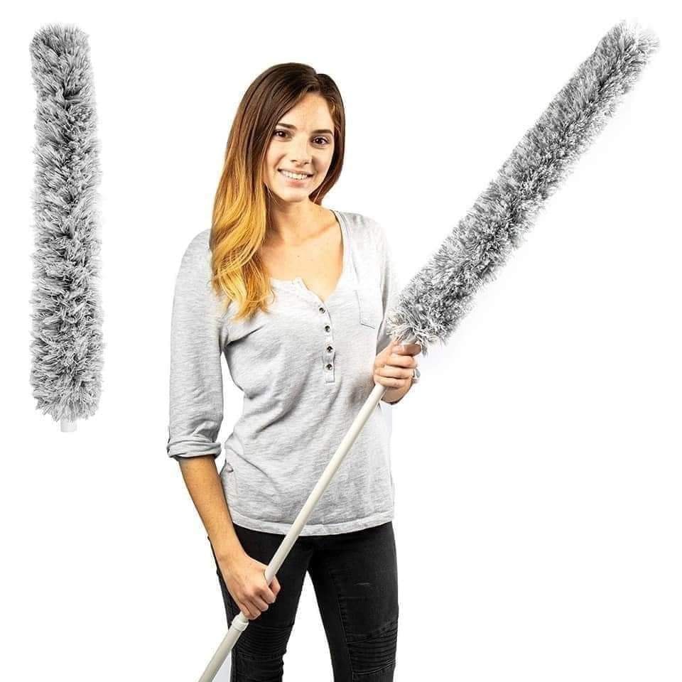 CÂY CHỔI LÔNG QUÉT BỤI CÁN INOX CAO CẤP GẬP DC TỚI 90 độ, cây phất trần thông minh hút bụi, màng nhện tiện lợi