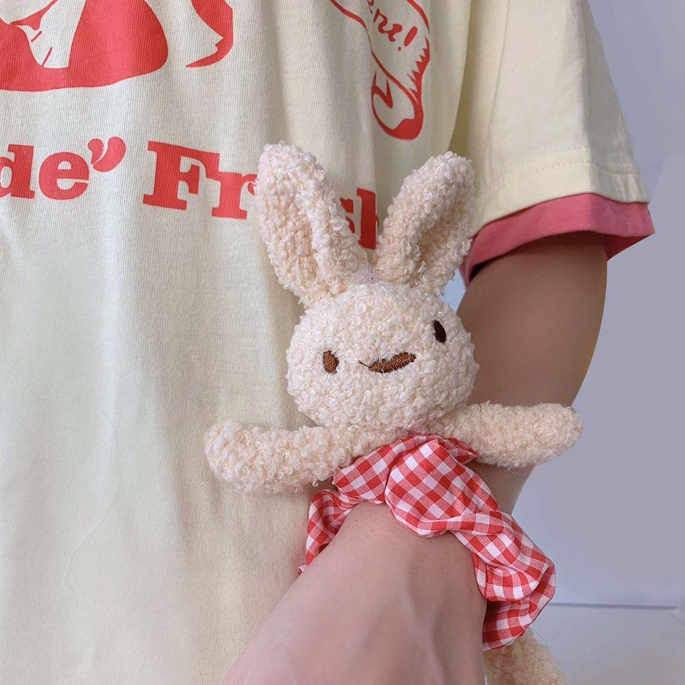 USNOW Dây Cột Tóc Lông Nhung Họa Tiết Động Vật Hoạt Hình Dễ Thương Xinh Xắn