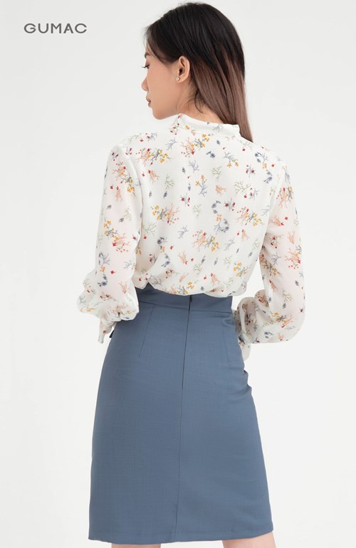 [Mã WABRGU100 giảm 15% đơn 249K tối đa 100k] Áo sơ mi nữ họa tiết hoa GUMAC thiết kế tay dài sang trọng AB493 | BigBuy360 - bigbuy360.vn