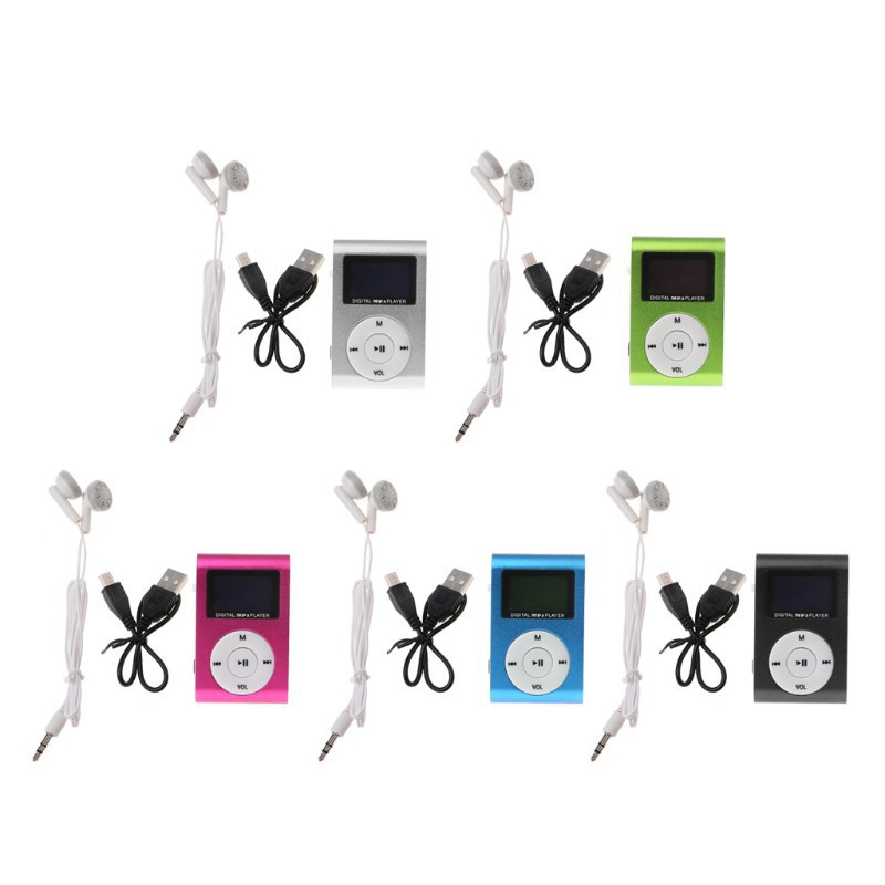 Máy nghe nhạc MP3 mini kim loại hỗ trợ thẻ nhớ 32GB Micro SD TF