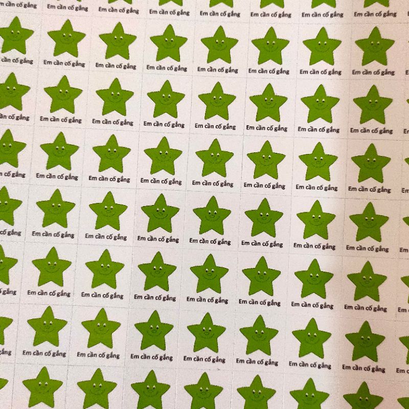 1 sét stick 10 tờ -có khen, có khuyến khích cho học sinh hoàn thành.