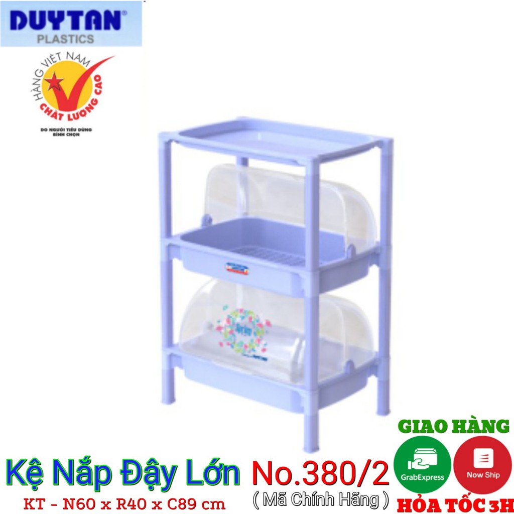 Kệ chén có nắp Lớn nhựa duy tân 2 ngăn-3 tầng-CÓ NẮP ĐẬY- KT 59.5 x 40.5 x 86.6 cm