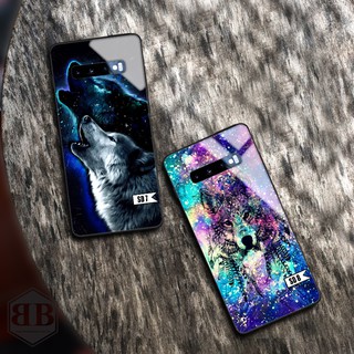 Ốp lưng kính cường lực Samsung Galaxy S10 Plus ( S10+ ) nhiều hình sói đêm đẹp