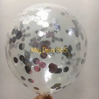 Set 10 Bóng Bay Trong Suốt Sequin 30Cm Trang Trí Tiệc Cưới Sinh Nhật Lớp Học Background Chụp Ảnh Tết