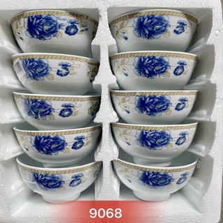 BỘ 10 CHÉN HOA VĂN CAO CẤP - CHÉN SỨ TRÁNG MEN