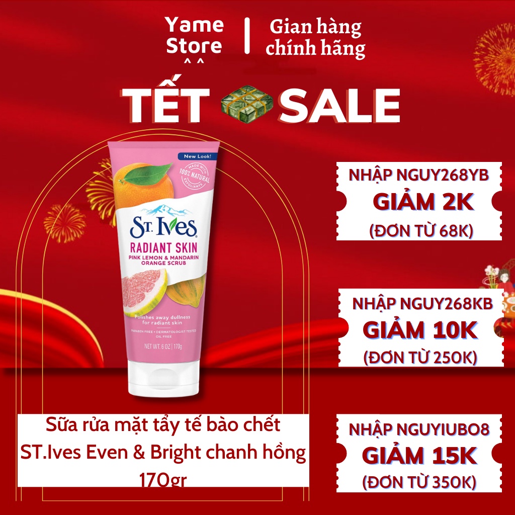 Sữa Rửa Mặt Tẩy Tế Bào Chết Dịu Nhẹ ST.IVES Hương Chanh Đào 170ml