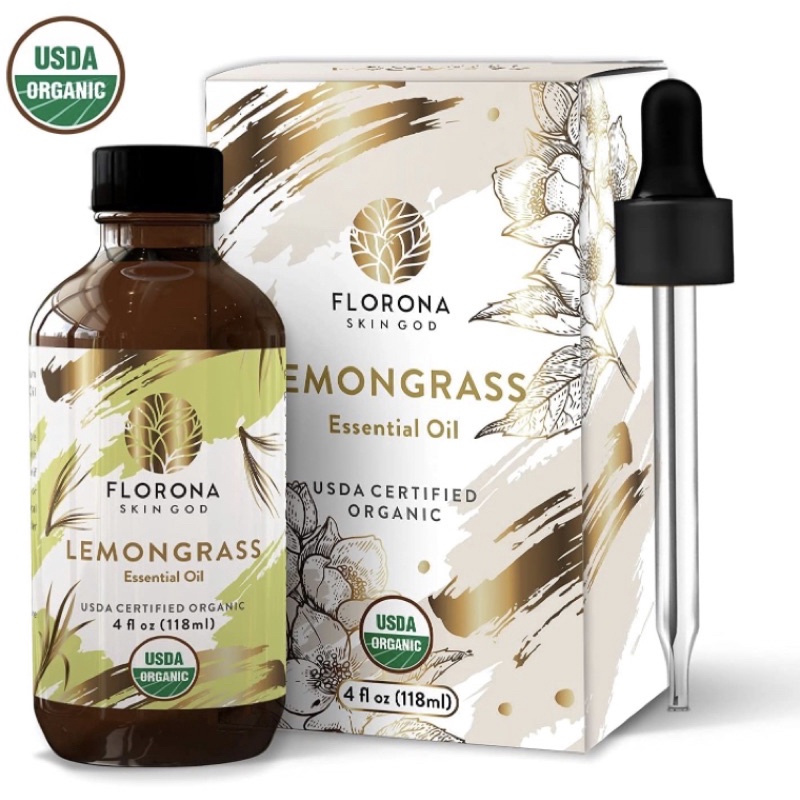 Tinh dầu sả chanh 100% nguyên chất organic Florona Lemongrass Essential Oil USDA 118ml USA