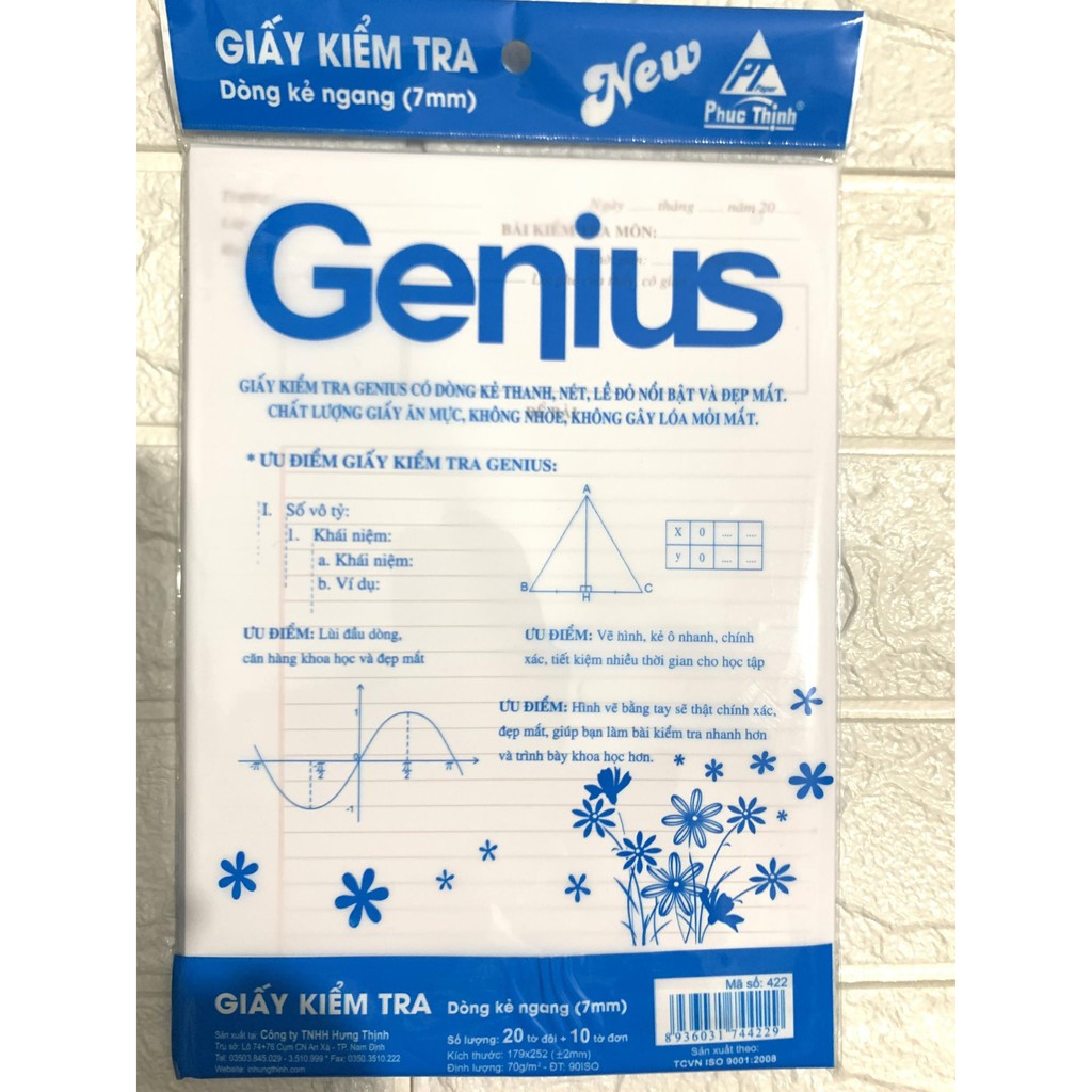 Giấy kiểm tra Hưng Thịnh Cấp 1, Cấp 2, cấp 3 (Hàng chuẩn công ty Hưng Thịnh)