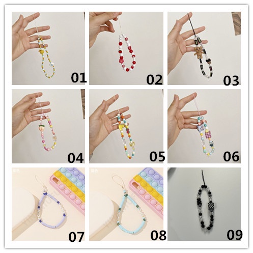 Dây Đeo Điện Thoại Hạt Acrylic Chống Rơi Chống Thất Lạc Kiểu Hàn Quốc Dễ Thương