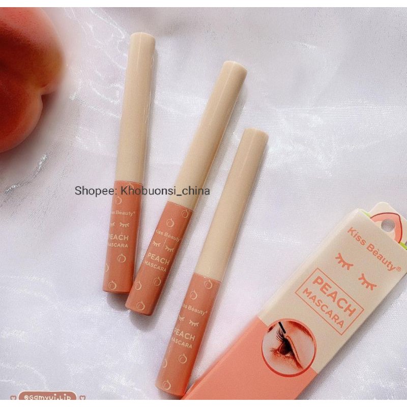 Mascara Chuốt Mi Siêu Mảnh và Cong Mi Đào PEACH KISS BEAUTY Kháng Nước Không Lem Trôi Đầu Chải Siêu Mảnh | BigBuy360 - bigbuy360.vn