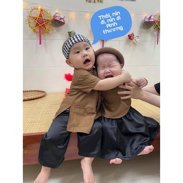 Bà Ba Khăn Rằn Bộ Đồ Nông dân chú cuội cho bé