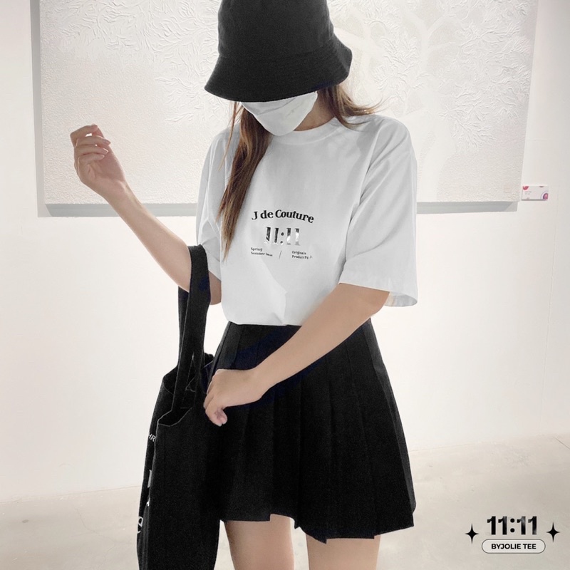 Áo phông cotton 11:11 form suông unisex thun thoáng mát
