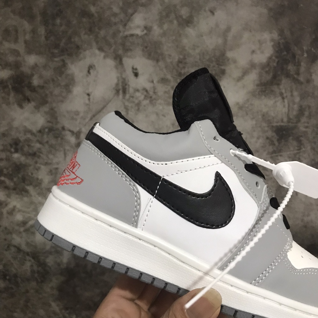 Giày thể thao Jordan xám chỉ đỏ cổ thấp nam nữ Giày sneaker JD 1 xám cổ thấp mới nhất,hót nhất