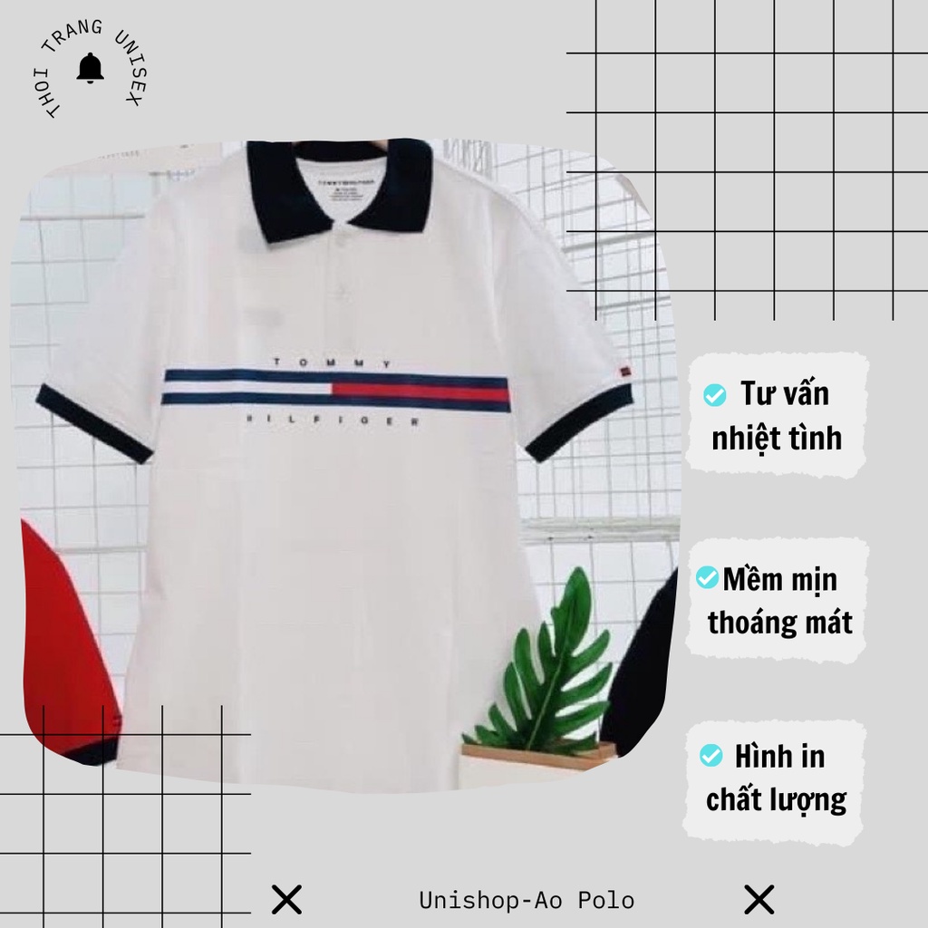 Áo Thun Polo Tomy Nam nữ chất liệu vải gai siêu đẹp, Áo đôi Nam Nữ Unisex.