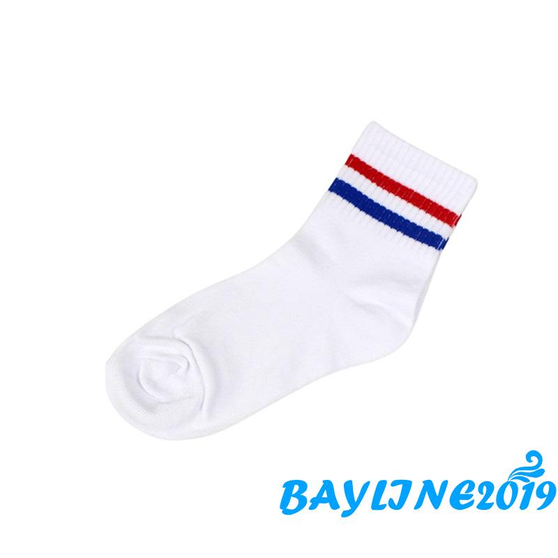 Vớ cotton ngắn thoáng khí họa tiết kẻ sọc phong cách thể thao thời trang cho nữ
