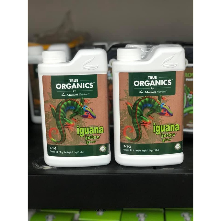 Phân  bón True Organics Iguana Juice Grow  chứa các yếu tố thiết yếu với tỷ lệ và nồng độ chính xác cần thiết cho sự ra