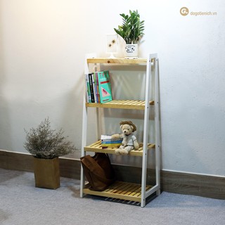 Kệ Sách Gỗ Đa Năng Chữ A Màu Phối 4 Tầng Nan Đồ Gỗ Tiện Ích HCM