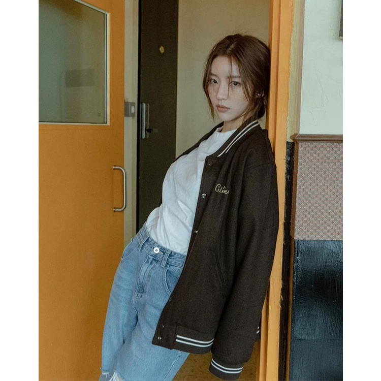 Áo khoác bóng chày dáng rộng phong cách Lisa Blackpink thời trang cá tính
