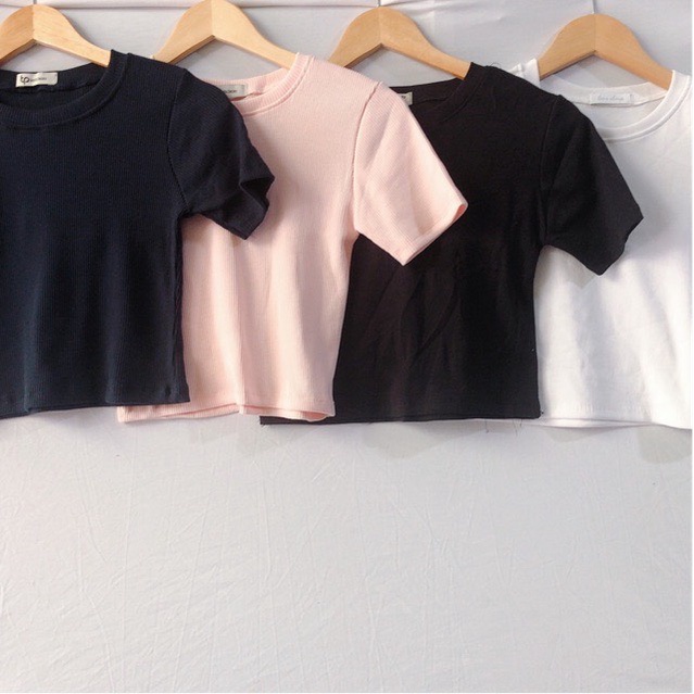 ÁO TAY NGẮN Croptop RUMINE Hàng Tận Xưởng Hình thật TN01