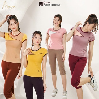 Bộ mặc nhà thể thao nữ chât liệu cotton thoáng mát Mộc Eva C12221,22,23,24