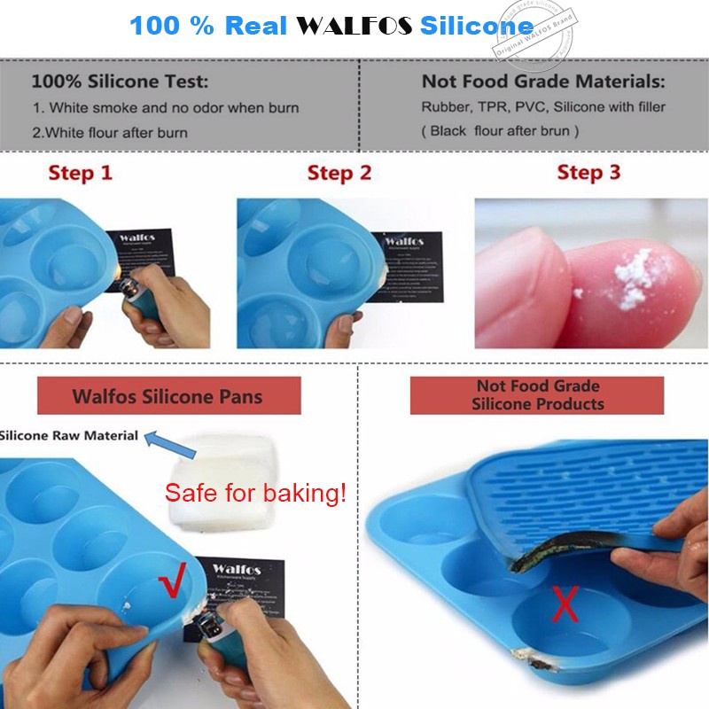 Khuôn làm bánh WALFOS chất liệu silicon với 24 ngăn và 3 màu tùy chọn