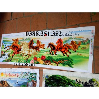 Tranh thêu chữ thập thành phẩm Mã đáo thành công 222980 161x58cm