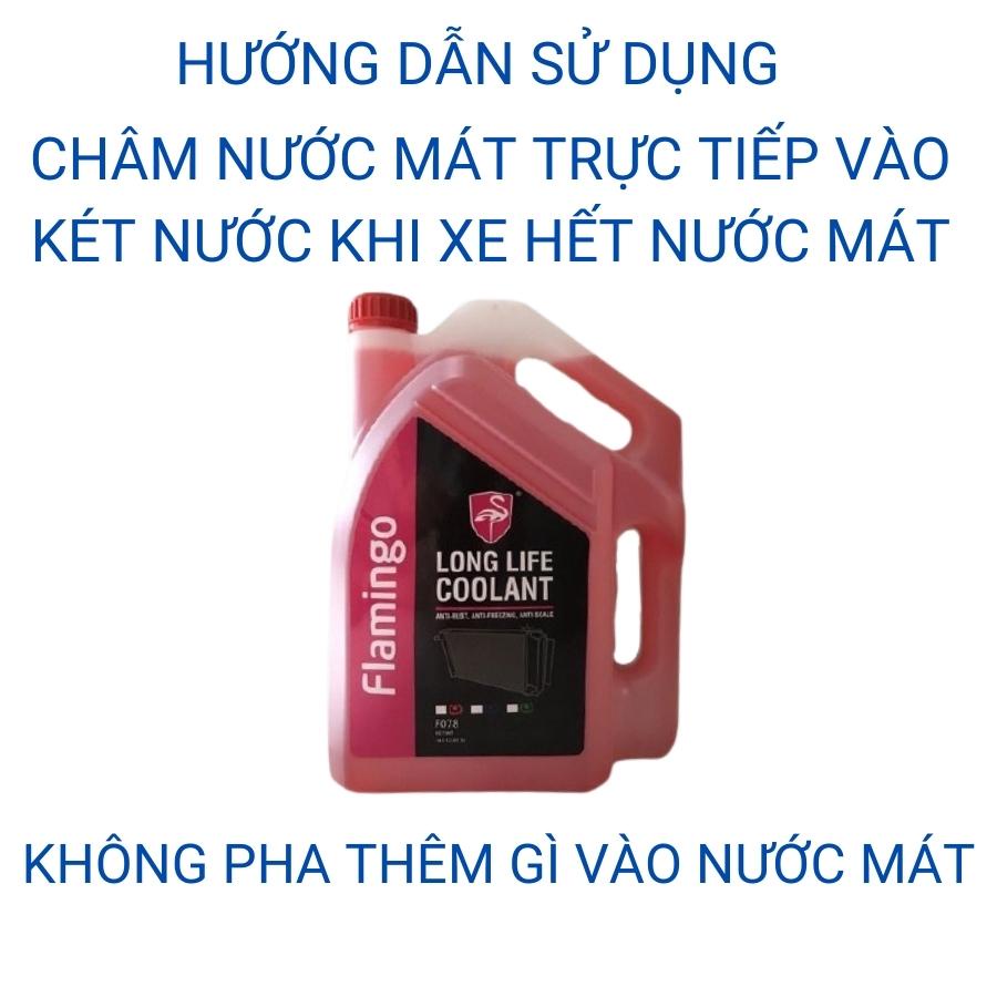 Nước làm mát ô tô động cơ mát máy xe hơi màu Đỏ thương hiệu Flamingo cao cấp can 5L Mitauto