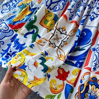 đầm xoè trễ vai bo eo thun qc