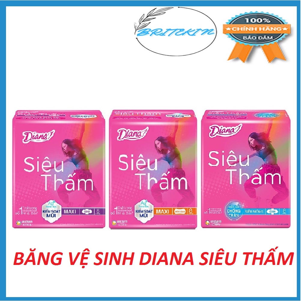 Băng Vệ Sinh Diana Siêu Thấm (Gói 8 Miếng - 23cm)