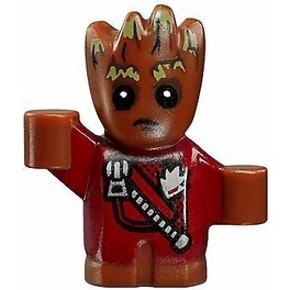 Nhân Vật LEGO Minifigures Groot - Baby, Red Outfit with Zipper Cỡ 1,35 x 1,6 x 0,7 cm