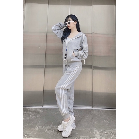 Set bộ đồ thể thao nữ adidas cao cáp 3 sọc full màu vải dư M3350023