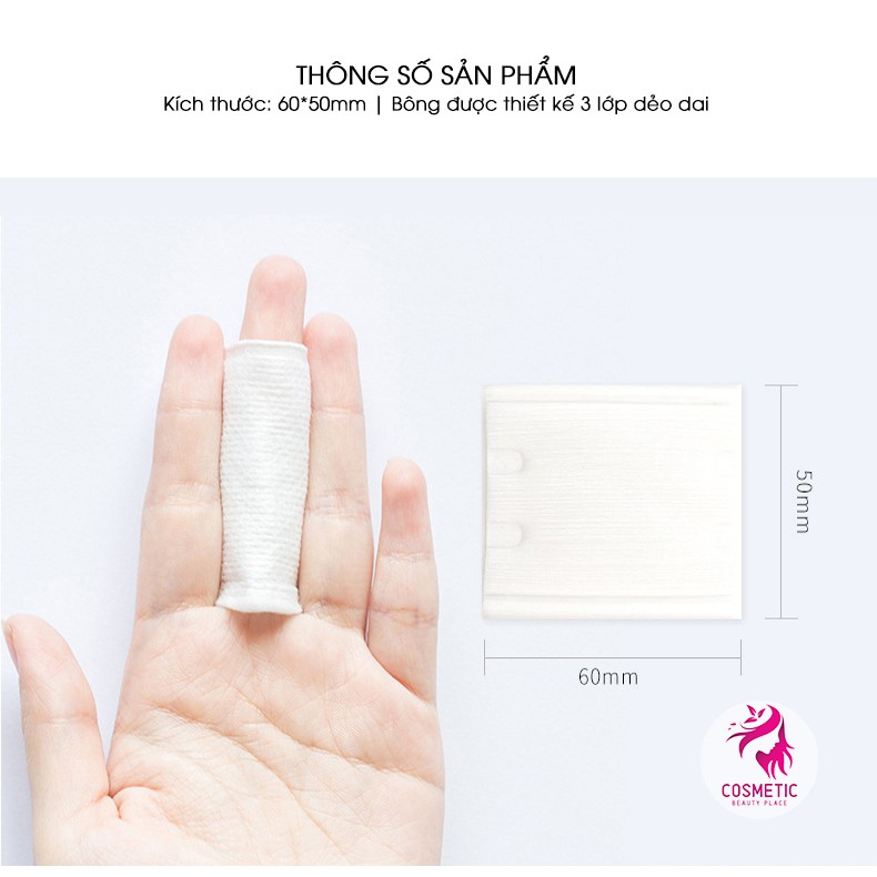 Bông Tẩy Trang M'aycreate Ba Lớp COTTON Mềm Mịn Dai Hàng Nội Địa Trung P03