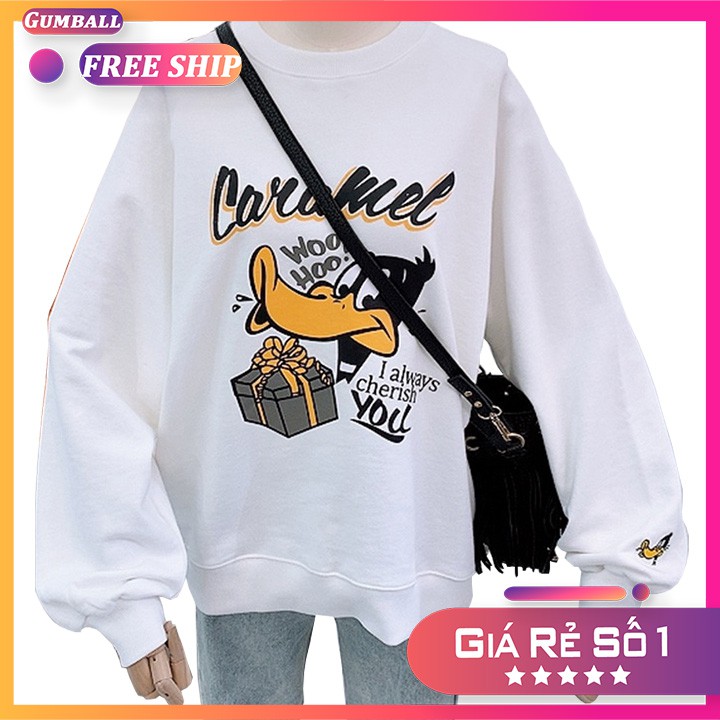 Áo thun tay dài nữ [HOT TREND - MẪU MỚI] áo thun tay dài nữ sweater form rộng, giá rẻ in hình ngộ nghĩnh đáng yêu
