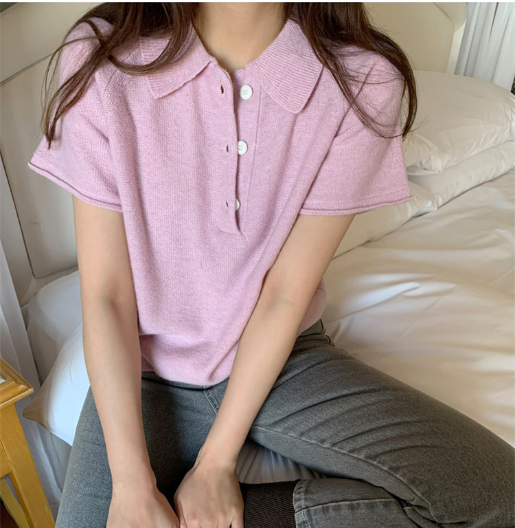 Áo sweater cổ bẻ ngắn tay 42222 | BigBuy360 - bigbuy360.vn