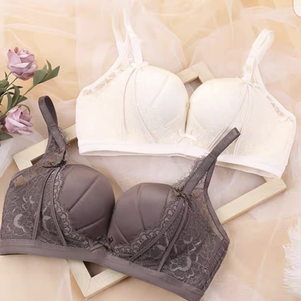 (V-09A)Áo ngực nữ su pha ren không gọng mút vừa giúp nâng ngực và tạo khe