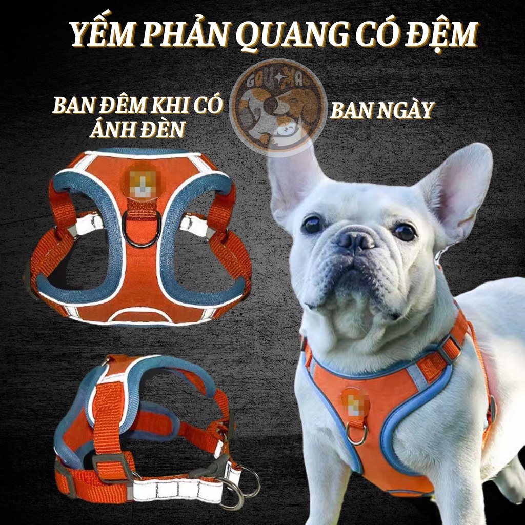 [Ảnh thật] DÂY DẮT YẾM, ĐAI YẾM CÓ ĐỆM PHẢN QUANG + DÂY DÀNH CHO CHÓ MÈO- GOUMAO PET