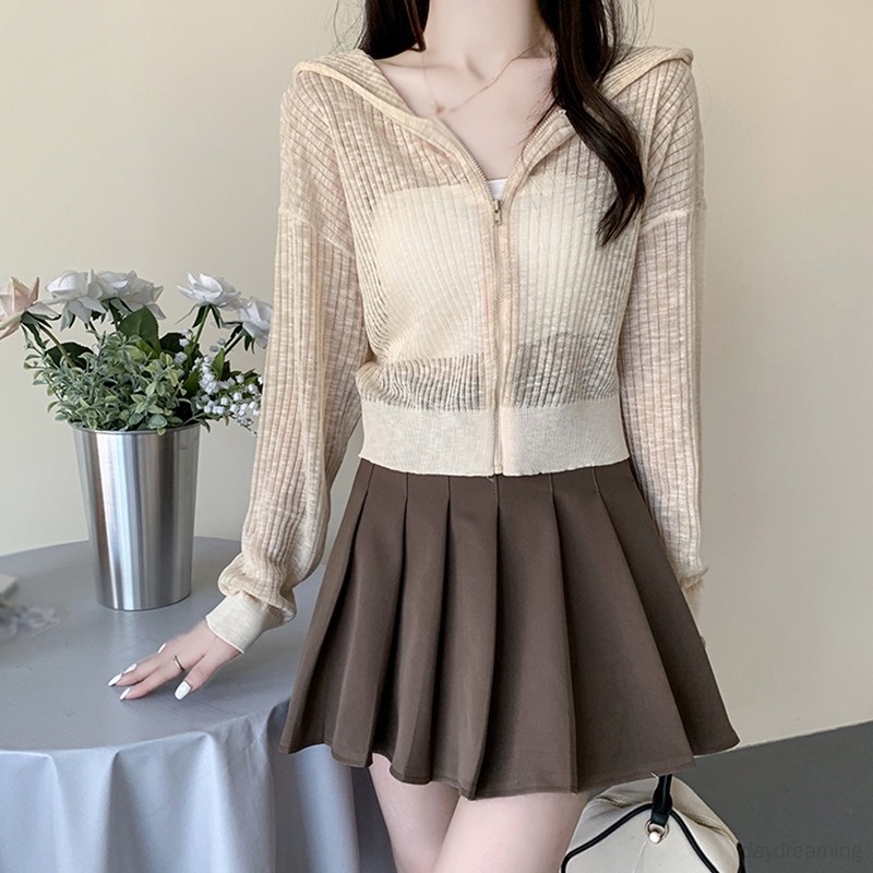 Áo Khoác Cardigan Nữ Tay Dài Xuyên Thấu