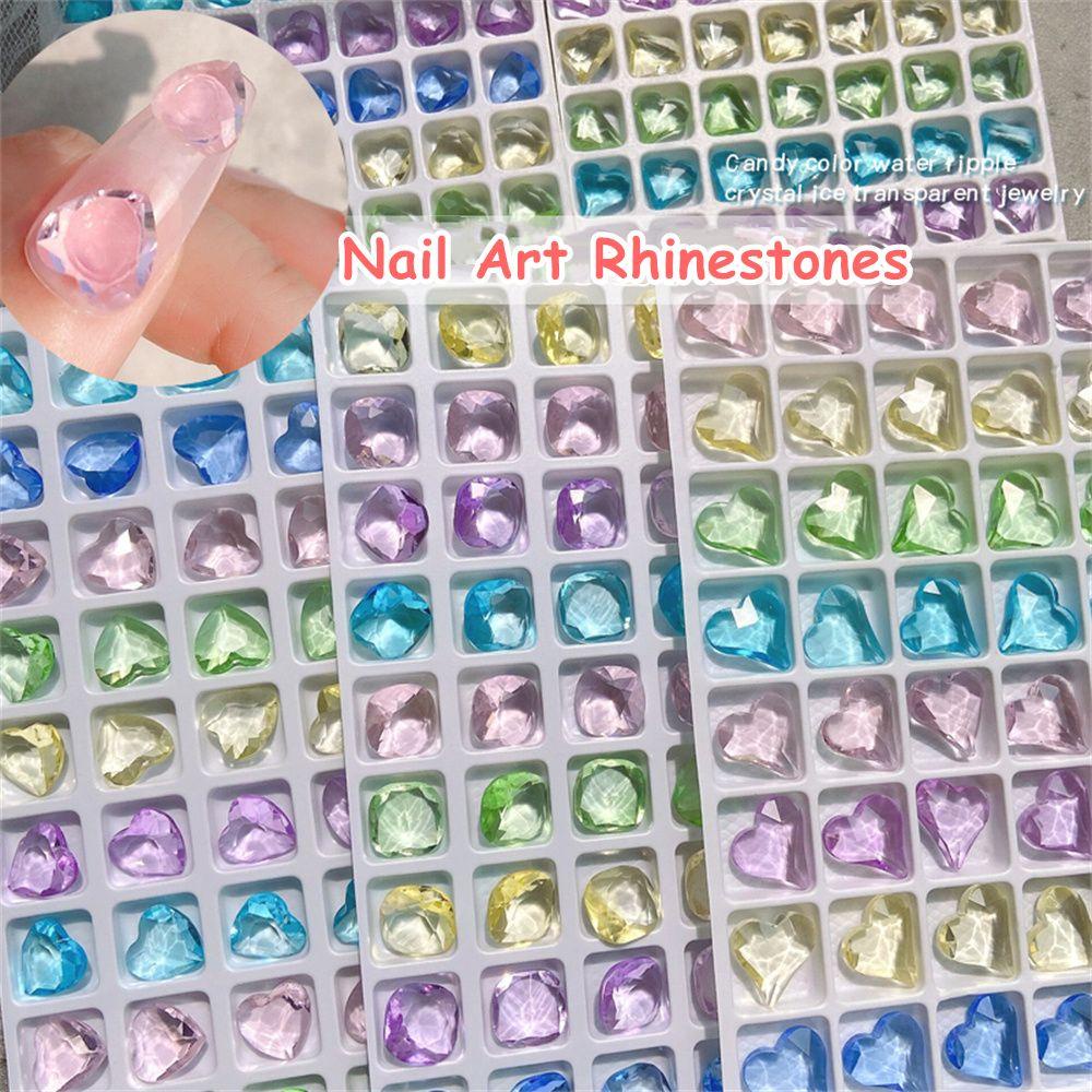 Bộ 10 Móng Tay Heceh|Mặt Dây Chuyền Hình Trái Tim 3D|Bộ Dụng Cụ Làm Móng Nghệ Thuật