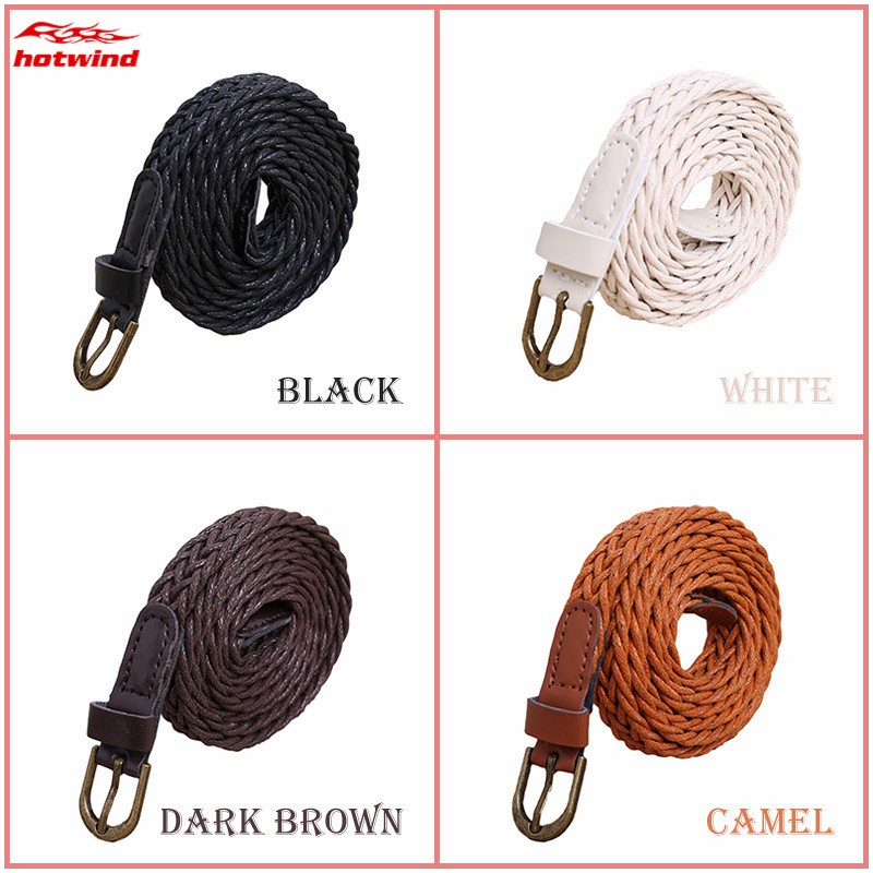 Dây thắt lưng da Pu thiết kế bện Retro Boho thời trang cho nữ