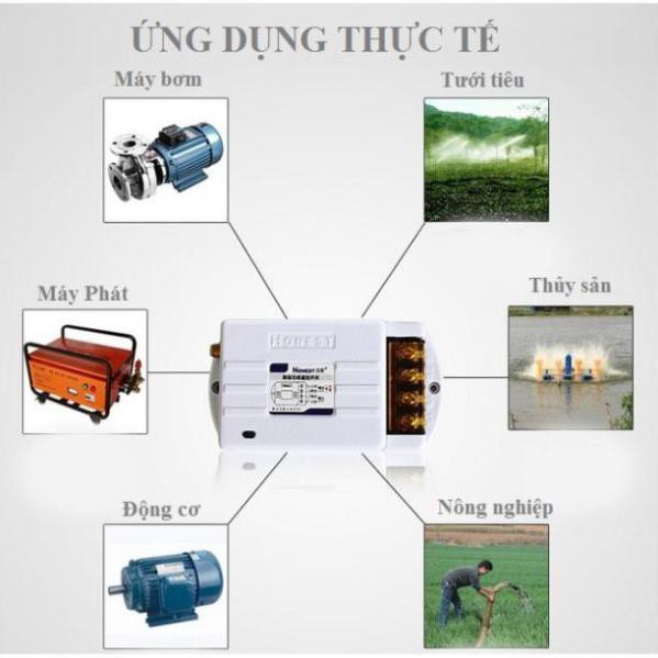 [Có HỌC LỆNH]Công tắc điều khiển từ xa bật tắt máy bơm nước 40A/220V khoảng cách 1Km Honest 6220KD, công tắc wifi