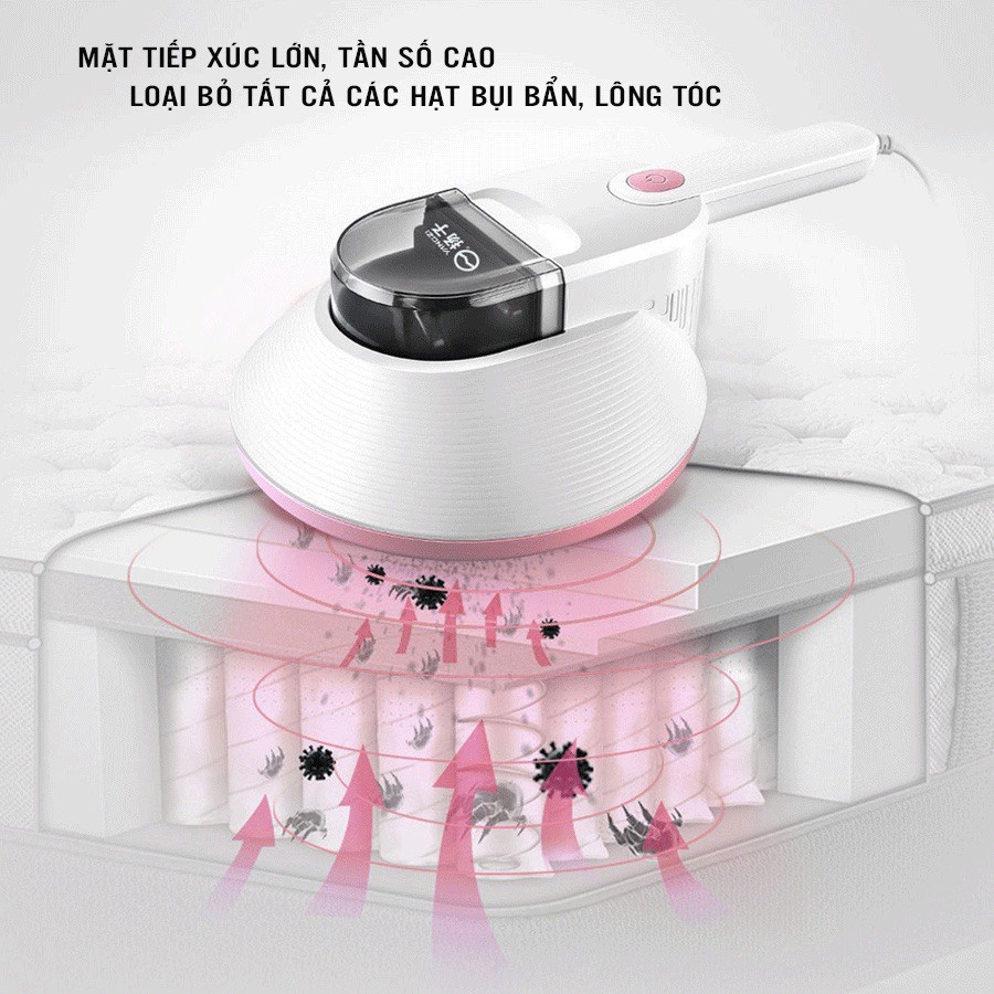 Máy hút bụi giường nệm YANGZI CM801 - Máy hút bụi diệt khuẩn UV, lực hút mạnh mẽ 12Kpa, công suất 300W